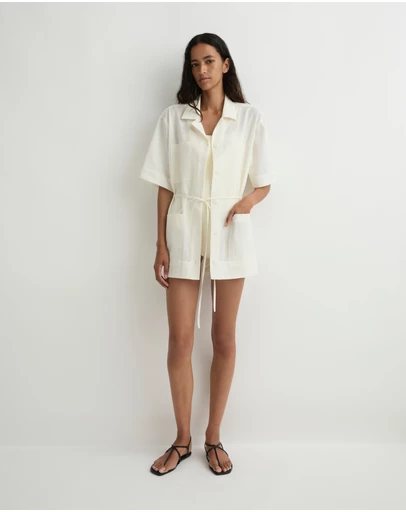 BONDI BORN - Noosa Mini Tee Dress - Natural
