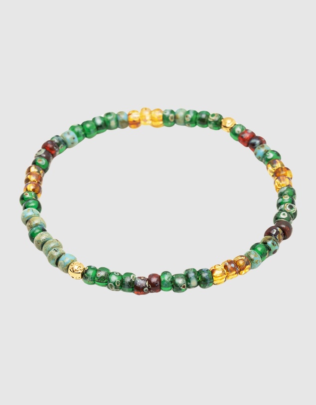 Nialaya Jewellery - Wristband With Green Japanese Miyuki Beads