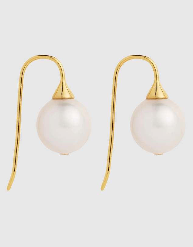 Najo - Luna Yellow Gold Pearl Earring