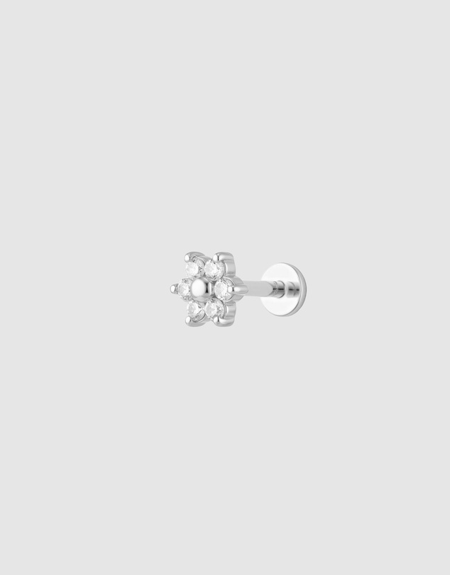 HOUSE OF SLANI - Silver Iris flatback Ear Piercing