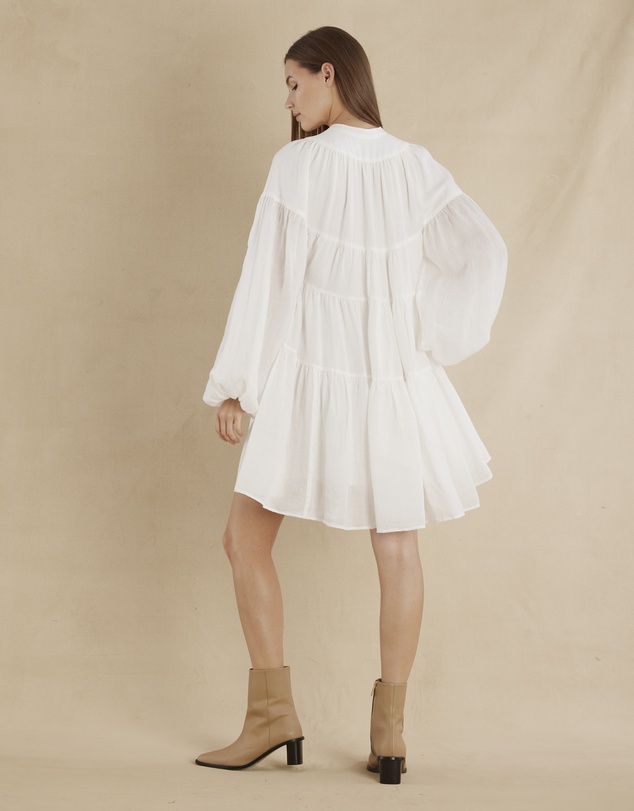Amelius - Isabelle Ramie Tiered Mini Dress