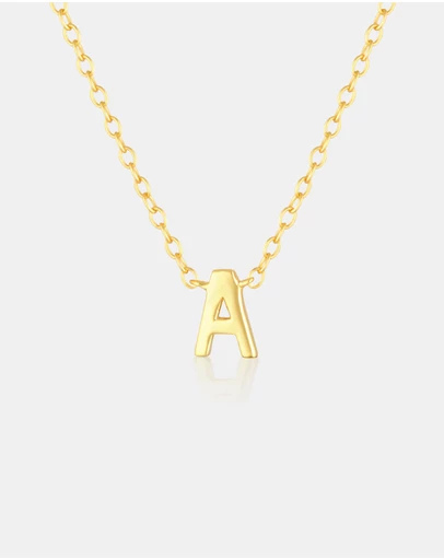 The Silver Collective - Petite A-Z Letter Necklace - A