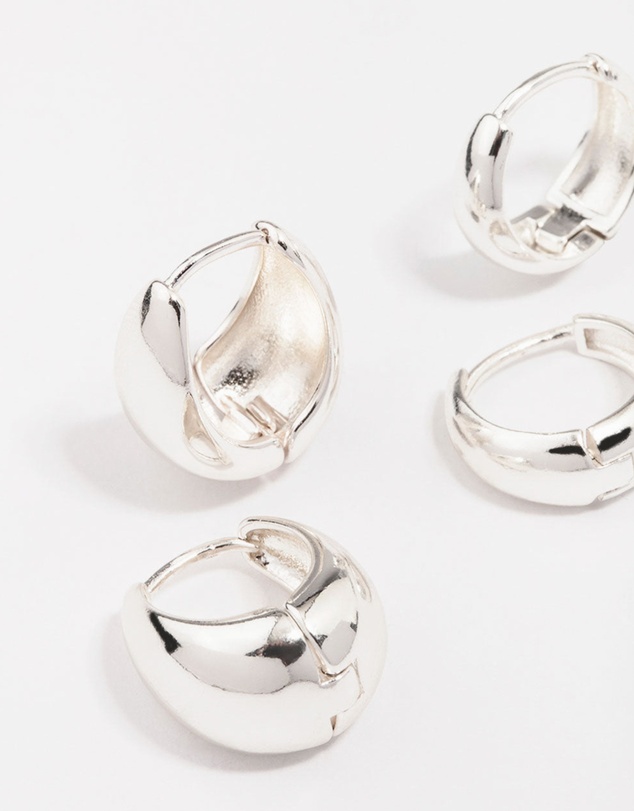 Lovisa - Silver Plated Bubble Huggie Earring Pack