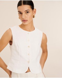 AERE - Linen Button Through Vest