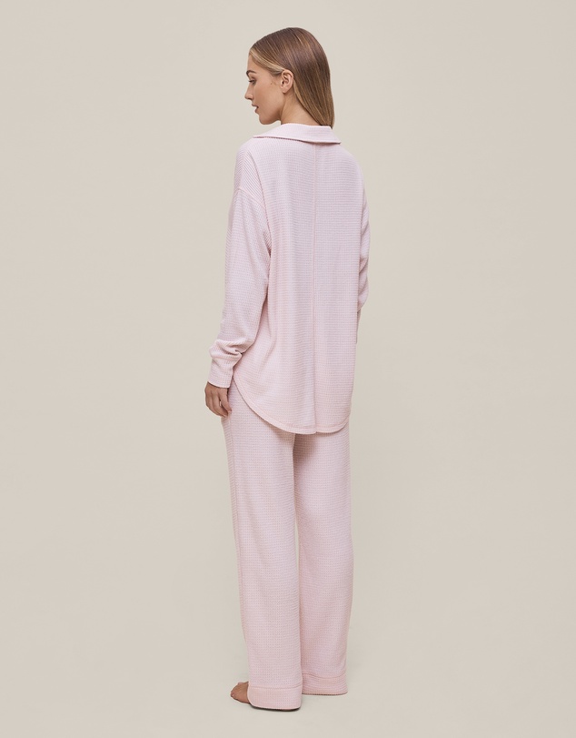 Papinelle - Super Soft Waffle Open Collared Long Sleeve Top and Pant
