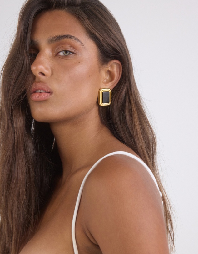 CENDRE - Margaux Onyx Earrings | Black