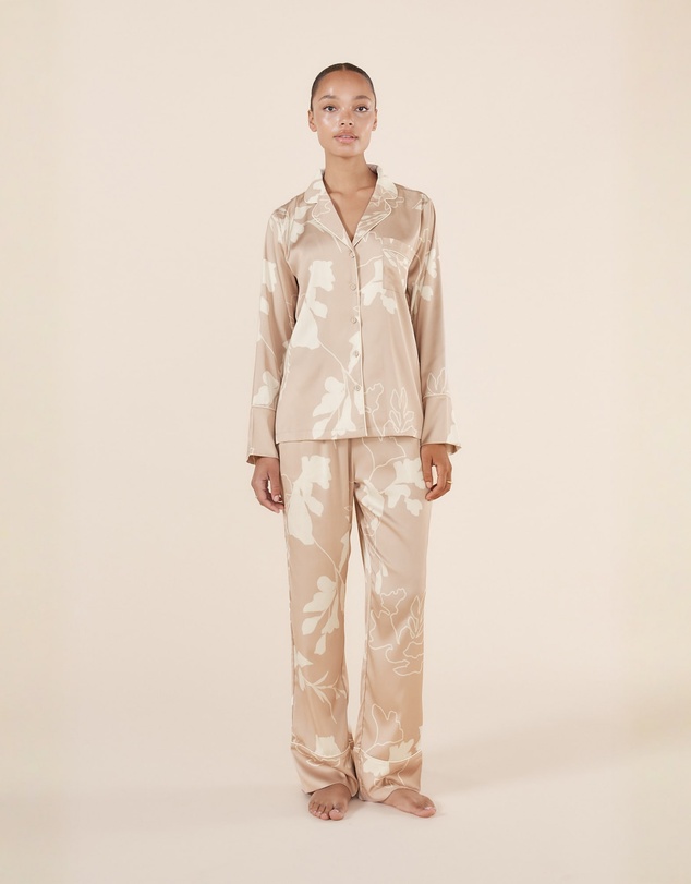 Gingerlilly - Elina Botanical Silky Satin PJ set