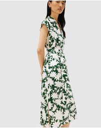 Tommy Hilfiger - Floral Print Cap Sleeve Midi Dress