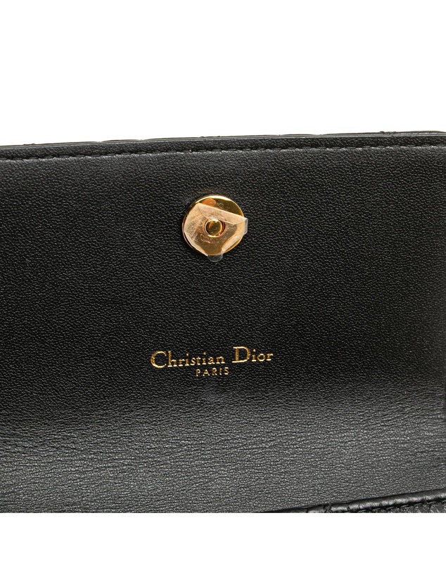 Dior - Pre-Loved Calfskin Cannage Caro Chain Belt Bag