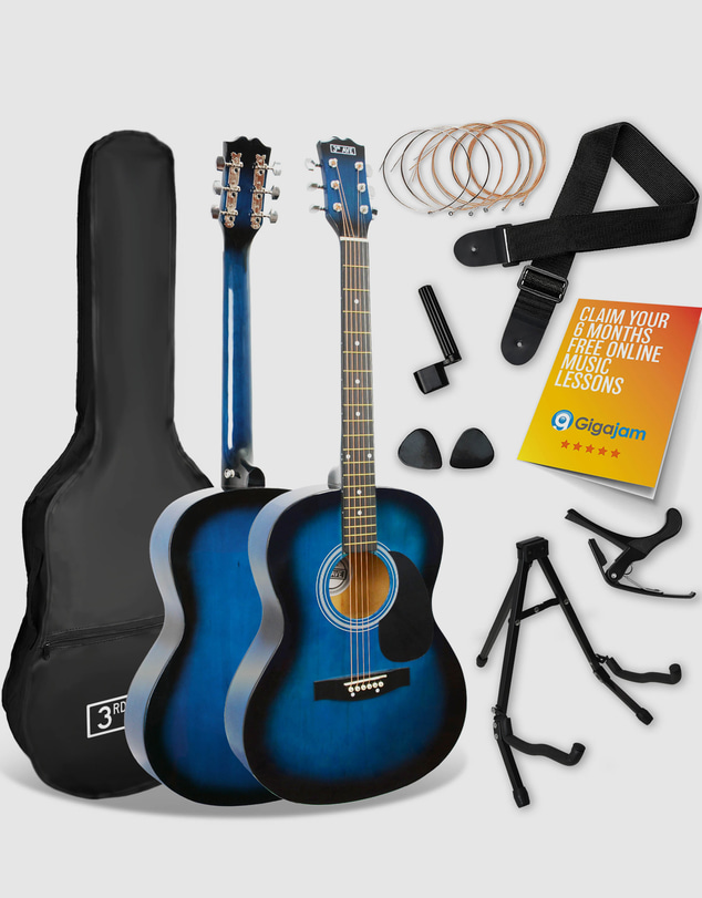 iWorld - 3rd Avenue Acoustic Guitar Premium Pack - Blueburst