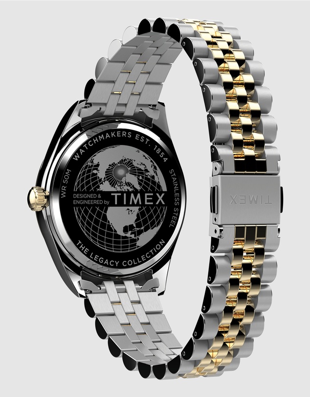 TIMEX - Timex Men’s Legacy 41mm Two Tone Case Green Dial Bracelet