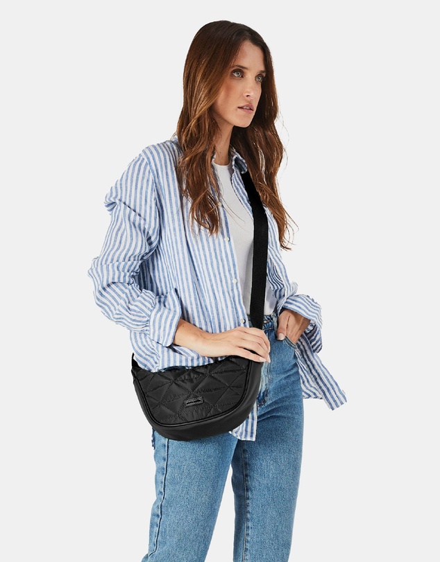 Pierre Cardin - Pierre Cardin Ladies Nylon Crescent Cross-Body Bag