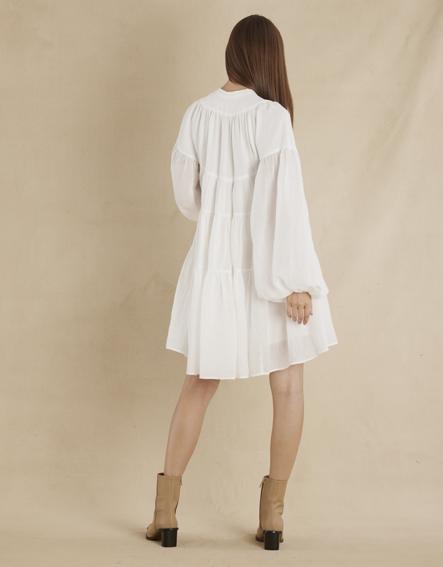 Amelius - Isabelle Ramie Tiered Mini Dress