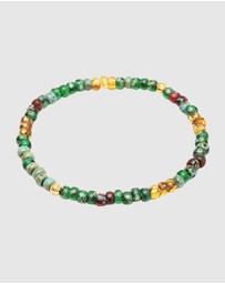 Nialaya Jewellery - Wristband With Green Japanese Miyuki Beads