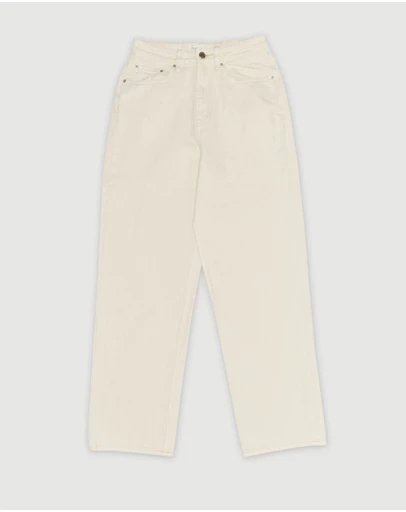 Revibe - Repaired Assembly Label Denim Wide Leg Jean