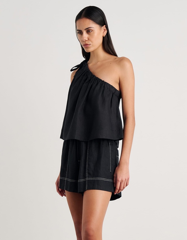 Jag - Ariel One Shoulder Linen Top
