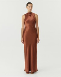 Third Form - Satin Bias Cowl Back Maxi Dress