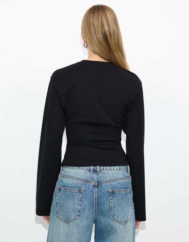 Dazie - Agnes Cinched Long Sleeve Top