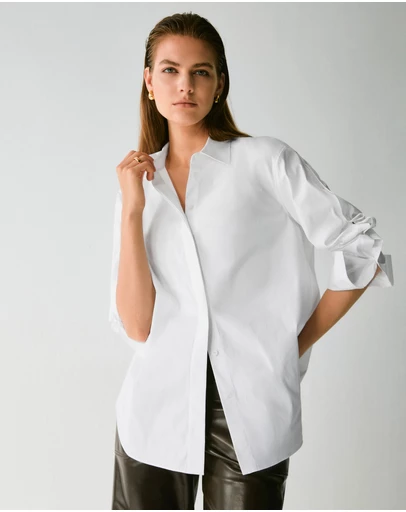 IDA+S - Matilda Oversized Stretch Cotton Blouse