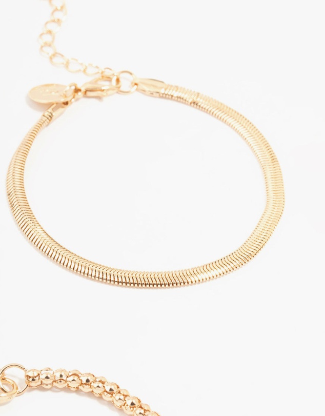 Lovisa - Gold Mixed Chain Bracelets 3-Pack