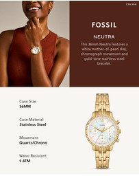 Fossil - Neutra Gold Tone Chronograph Watch