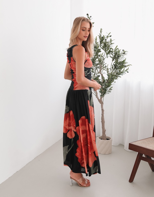 Esther & Co - Balayage Dress - Black Floral