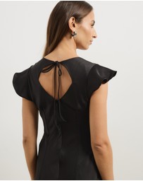 Atmos&Here - Becca Lace Trim Satin Maxi Dress