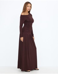 Dazie - She's All That LS Jersey Maxi Dress