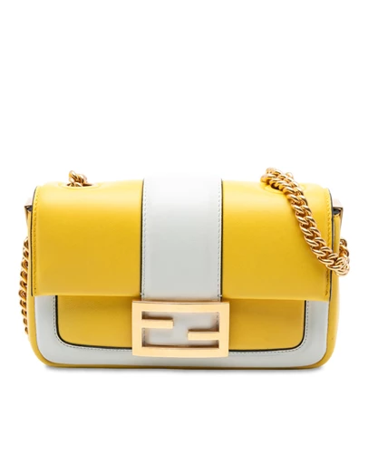 Pre-Loved by Azura Reborn - Pre-Loved Mini Bicolor Nappa Apolo Chain Baguette Shoulder Bag