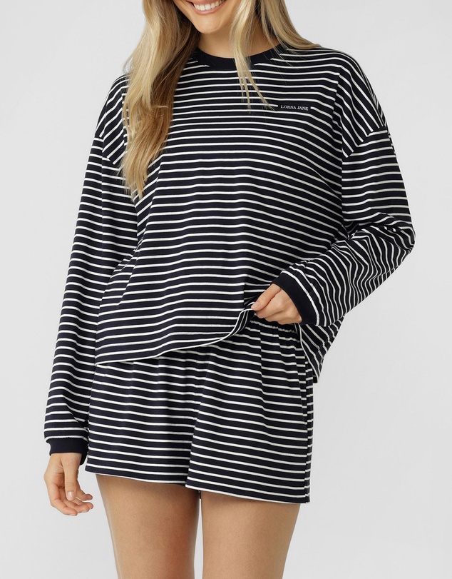 Lorna Jane - Summer Stripe Long Sleeve Lounge Top
