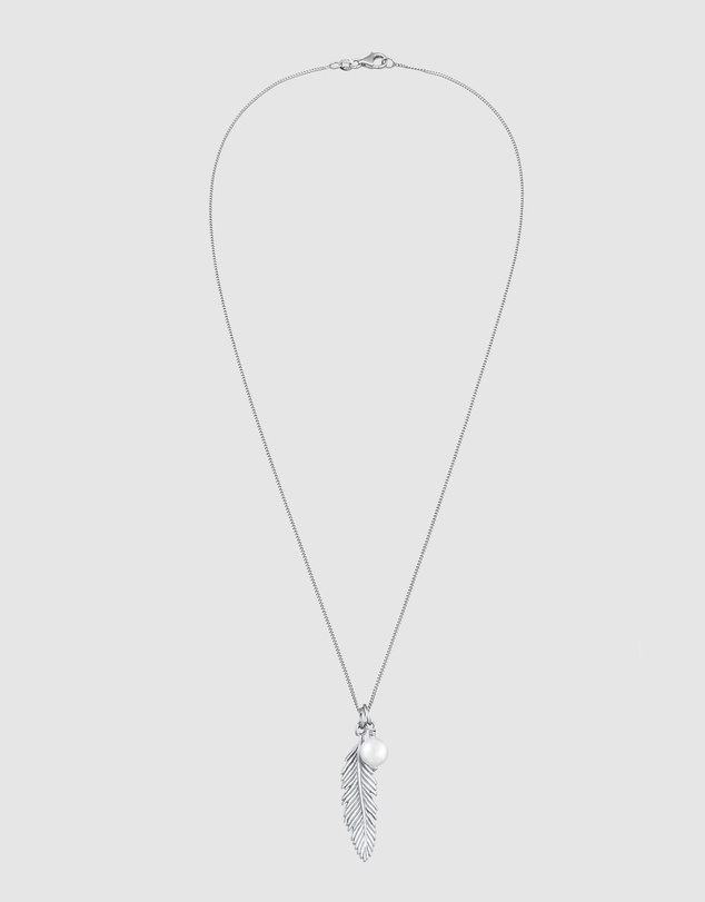 Elli Jewelry - Necklace Feather Shell Pearl 925 Sterling Silver