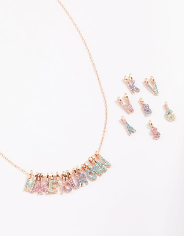 Lovisa - Kids Gold Make Your Own DIY Rainbow Glitter Charm Necklace Kit