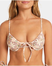 Roxy - Womens Garland Tie Front Bikini Top