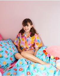 Kip&Co - Petal Power Kids Organic Cotton SS Shirt & Shorts Pyjama - Kids-Teens
