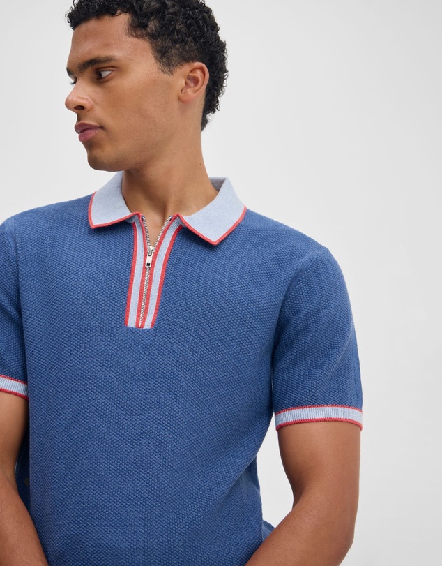 Oxford - Holden Zip Neck Knitted Polo