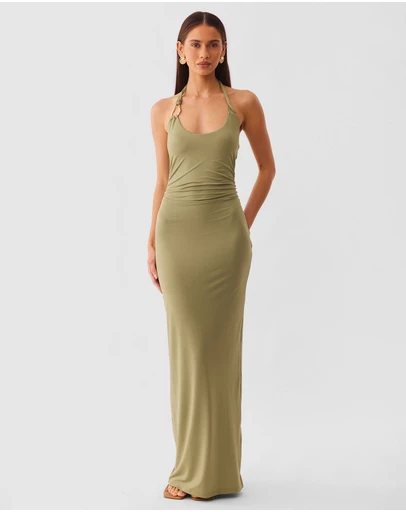 SNDYS - LEXIE TWIST HALTER MAXI DRESS - ICONIC EXCLUSIVE