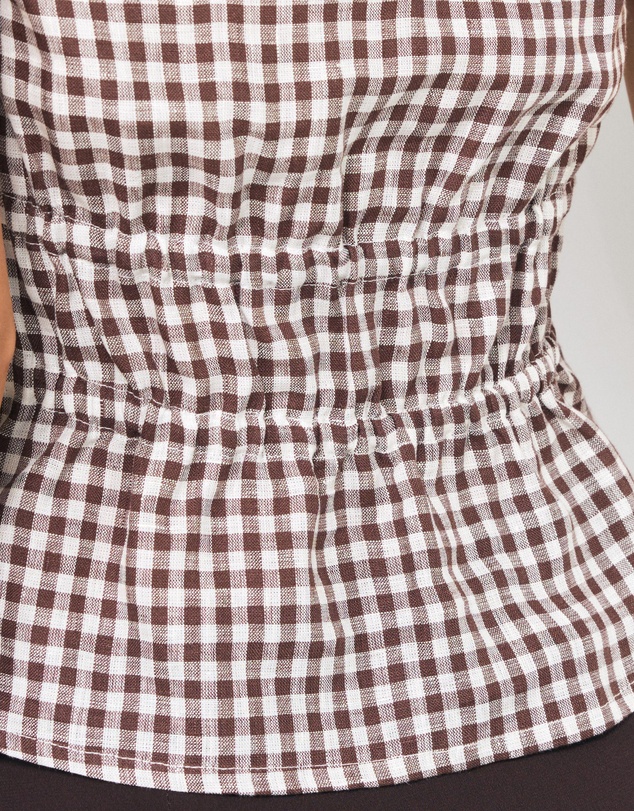 AERE - Romy Linen Gingham Top
