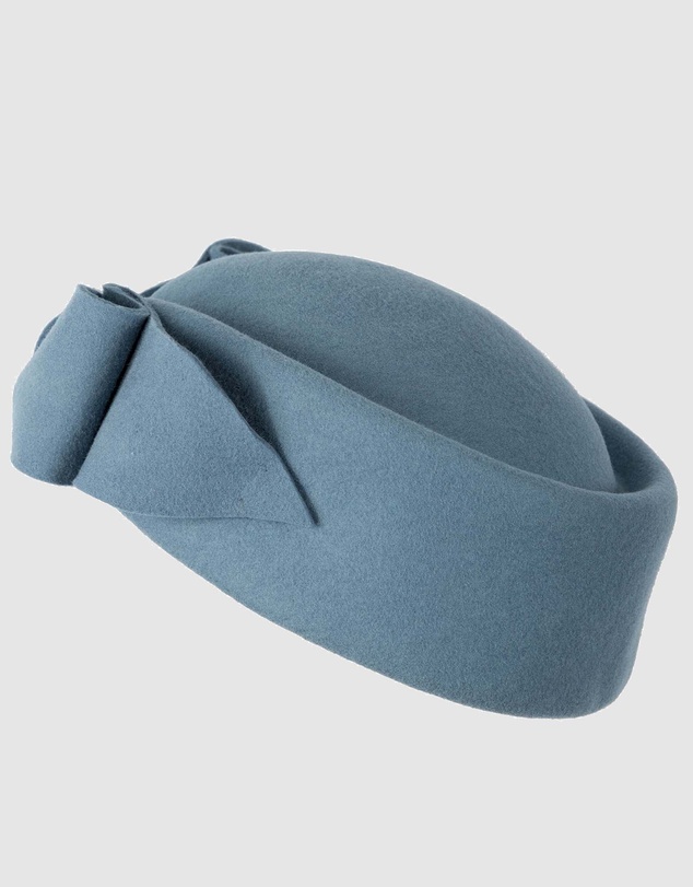 Max Alexander - Felt Blue Grey Pillbox Hat