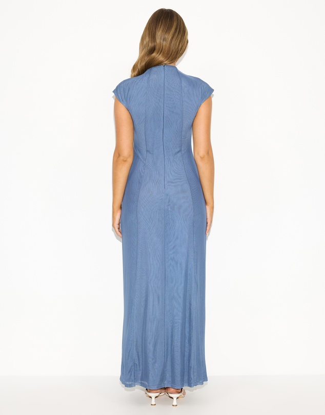 Dazie - Premiere Mesh Cap Sleeve Maxi Dress