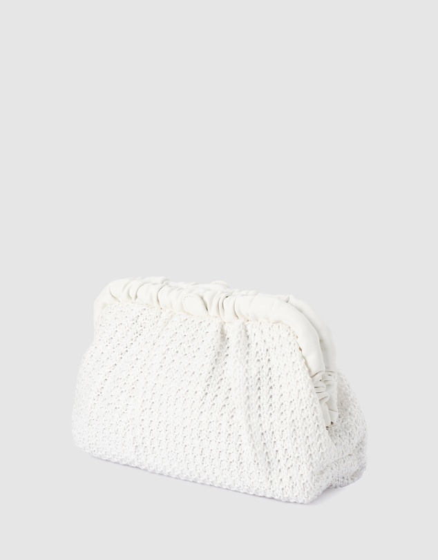 Olga Berg - AMALIA Pleated Woven Clutch