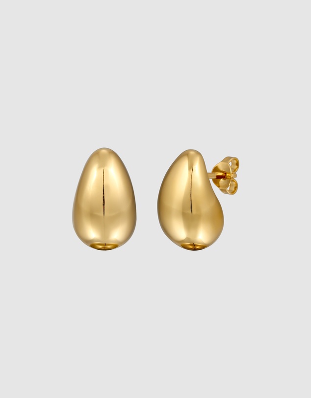 Elli Jewelry - Polished Teardrop Stud Earrings in Gold-Plated 925 Silver