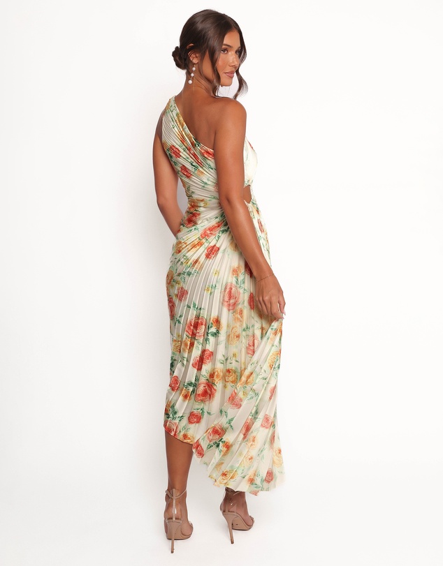 Petal & Pup - Kleo One Shoulder Maxi Dress - Yellow Floral