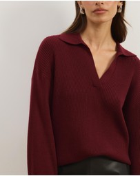Atmos&Here - Eden Rib Collar Knit