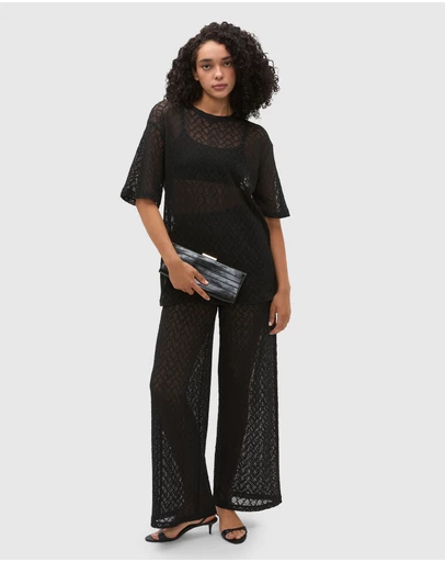 Seed Heritage - Lace Sheer Boxy Tee