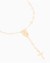 Lovisa - Gold Plated Cubic Zirconia Cross Rosary Y-Necklace