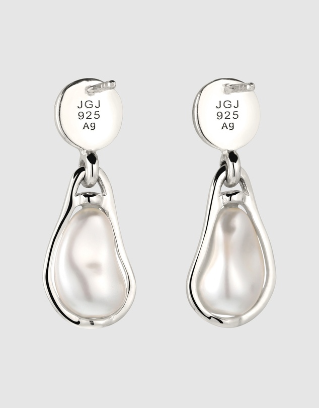 Elli Jewelry - Flowing Pearl Drop Earrings in 925 Sterling Silver
