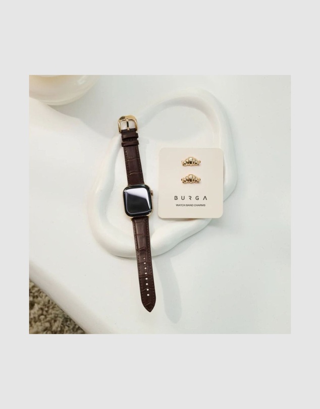 Burga - Burga Apple Watch 42/44/46/49 Leather Band - Gold Clasp Espresso