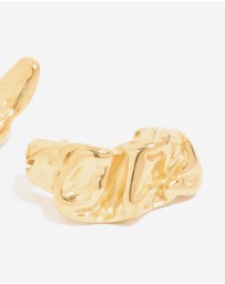 Lovisa - Waterproof Gold Plated Stainless Steel Crater Hoop Earrings