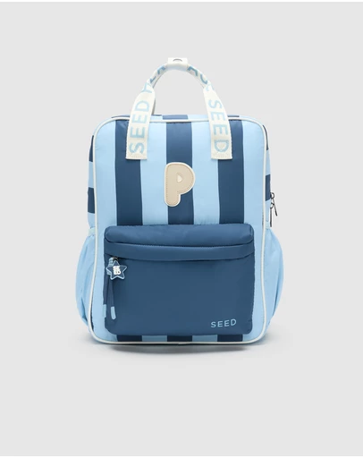 Seed Heritage - Blue Initial Stripe Backpack