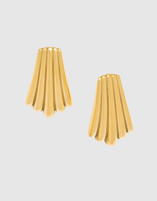 Nialaya Jewellery - Women's Gold Calico Shell Earrings